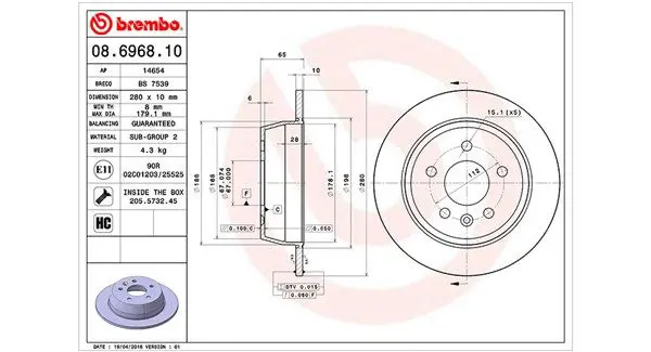 MAGNETI MARELLI 360406032300 Тормозной диск