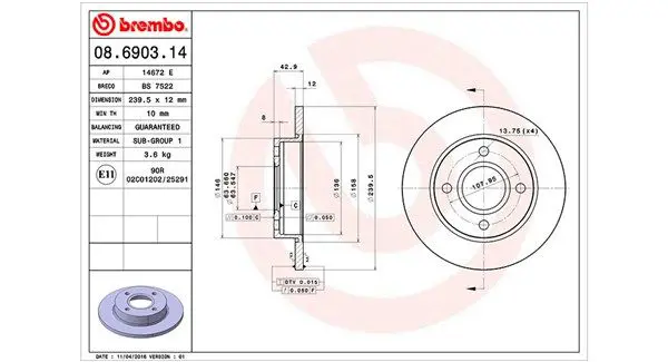 MAGNETI MARELLI 360406025700 Тормозной диск