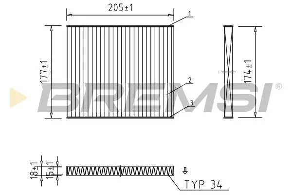 BREMSI FC0162 Filter, cabin air