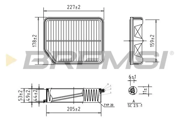 BREMSI FA0594 Air Filter