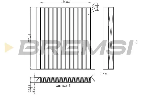 BREMSI FC0453 Filter, cabin air