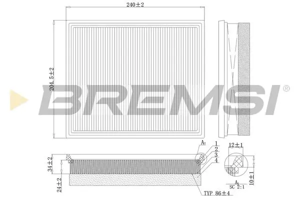 BREMSI FA0213 Air Filter