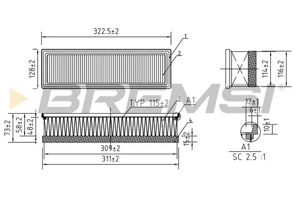 BREMSI FA0113 Air Filter