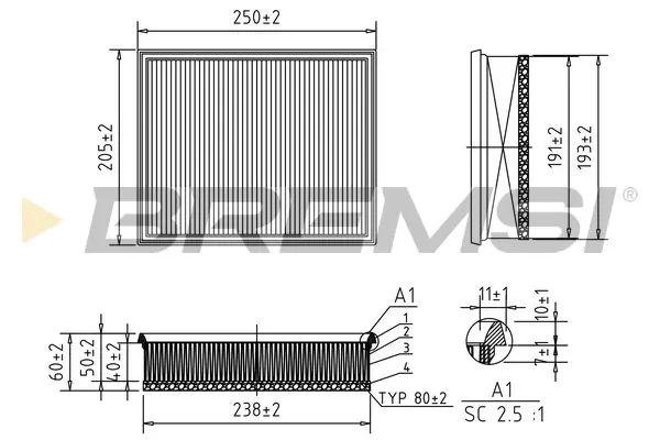 BREMSI FA0606 Air Filter
