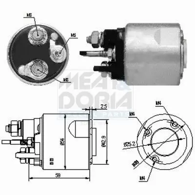 MEAT & DORIA 46159 Реле втягивающее NISSAN Micra