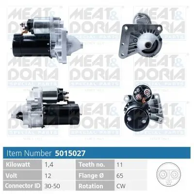 MEAT & DORIA 5015027 Стартер 12V 1 4KW Citroen