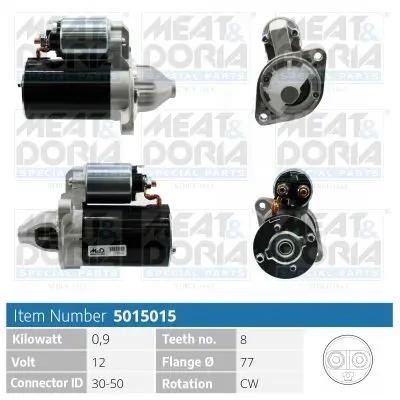 5015015 MEAT & DORIA Стартер 12V 0 9KW Hyundai