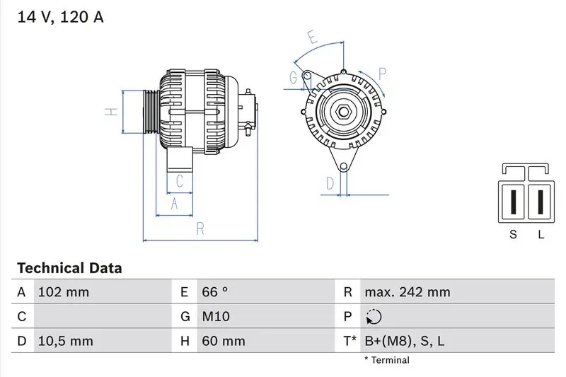 BOSCH 0986049550 Генератор