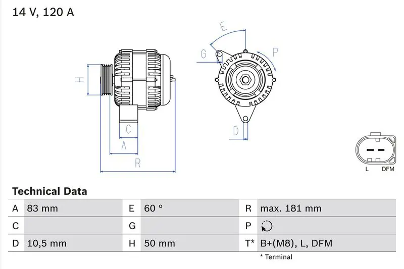 BOSCH 0986047540 Генератор
