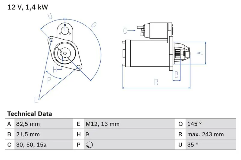 BOSCH 0986018190 Стартер