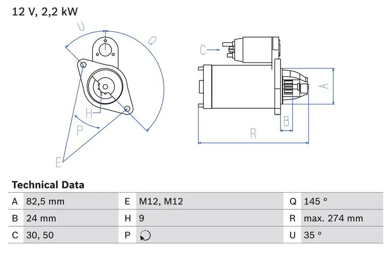 BOSCH 0986018250 Стартер