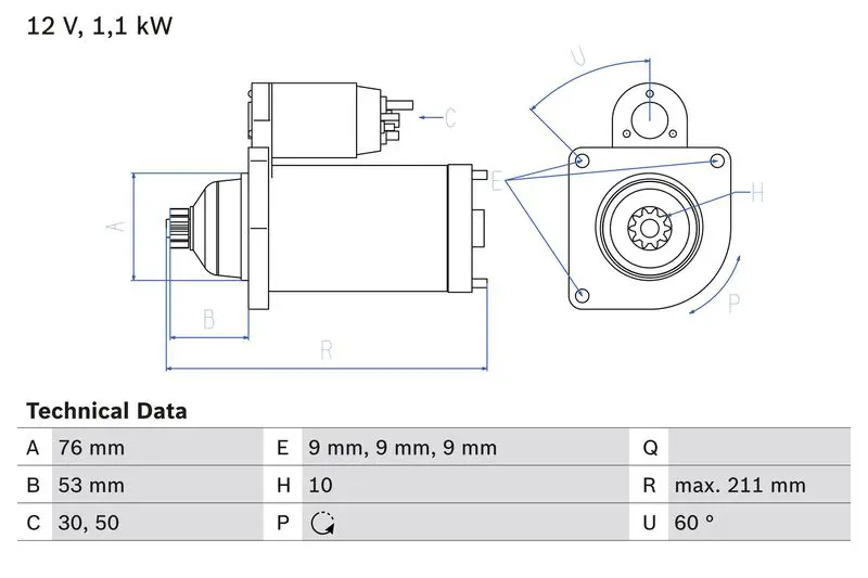 BOSCH 0986018470 Стартер