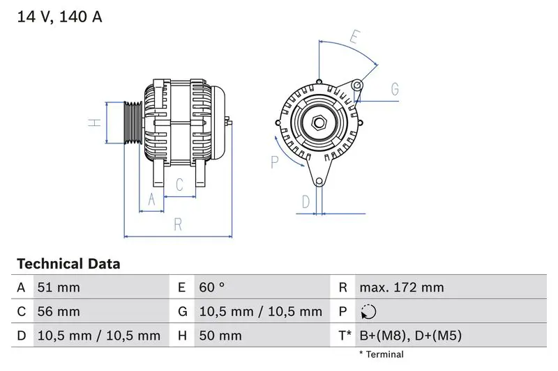 BOSCH 0986046230 Генератор