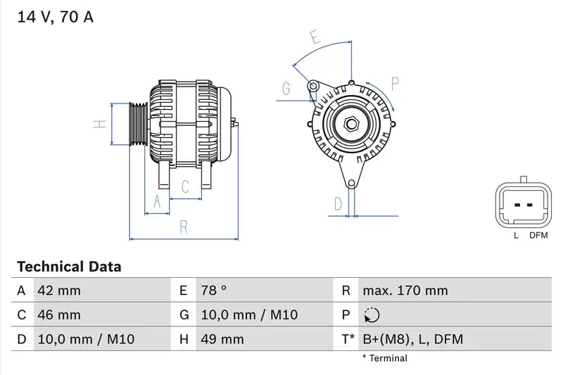 BOSCH 0986049690 Генератор