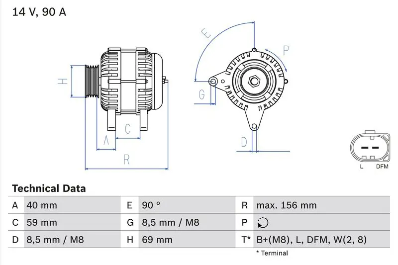 BOSCH 0986046050 Генератор