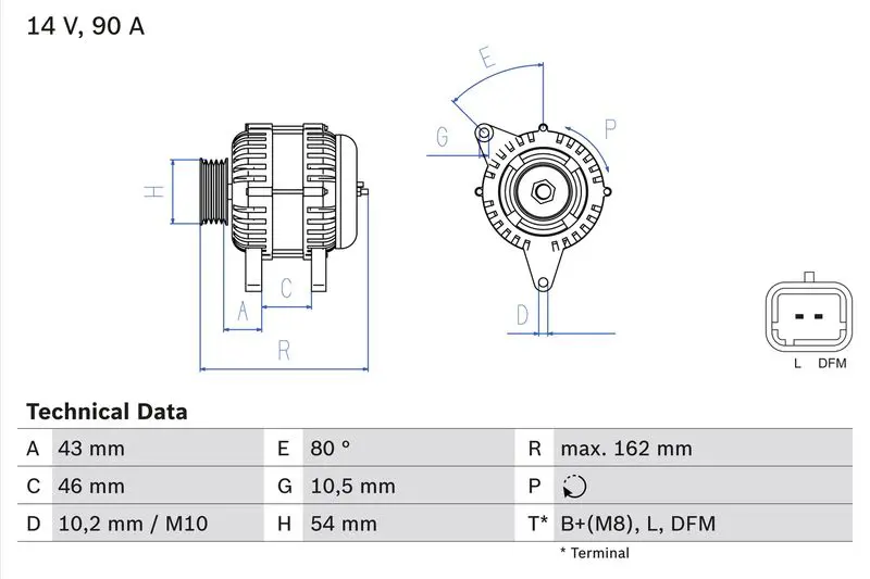BOSCH 0986049700 Генератор