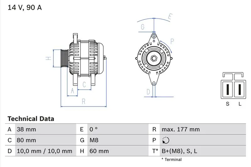BOSCH 0986049800 Генератор