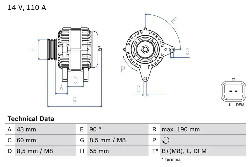 BOSCH 0986080140 Генератор