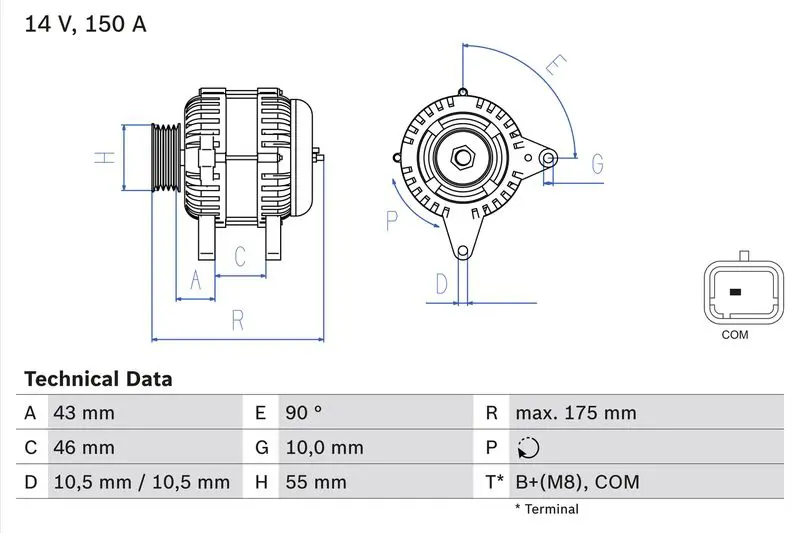 BOSCH 0986082240 Генератор