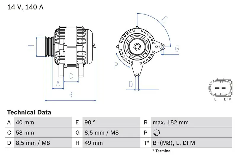BOSCH 0986083050 Генератор