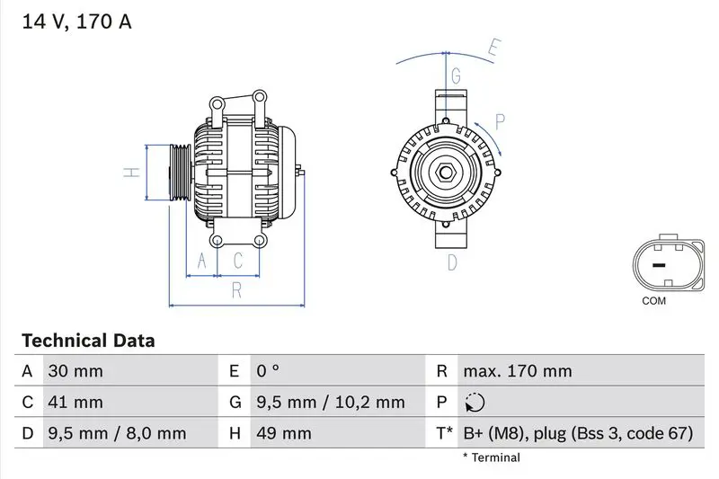 BOSCH 0986082480 Генератор