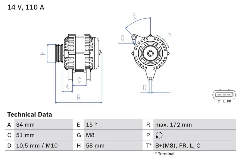 BOSCH 0986083520 Генератор