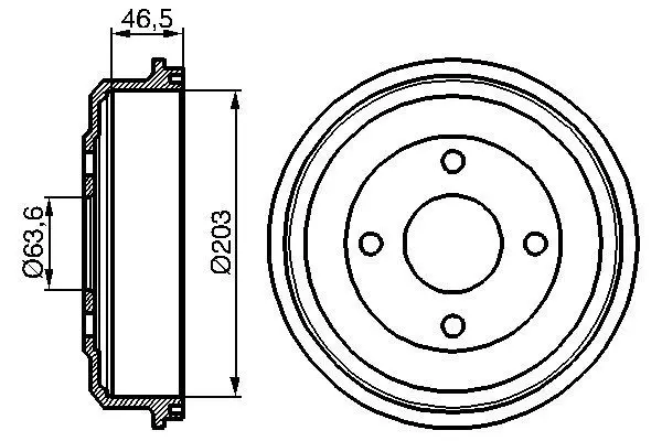 BOSCH 0986477054 Тормозный барабан