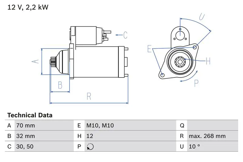 BOSCH 0986025540 Стартер