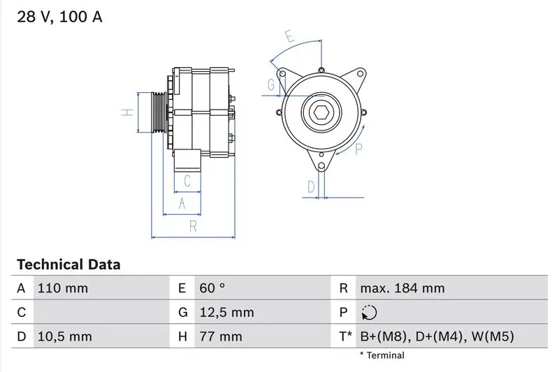 BOSCH 0986041030 Генератор