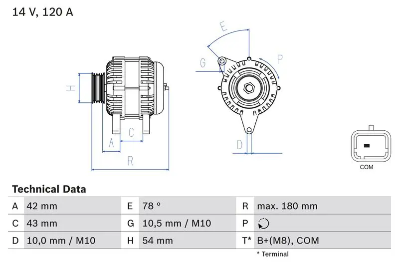 BOSCH 0986083800 Генератор