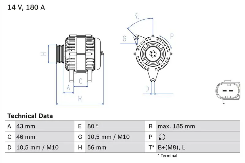 BOSCH 0986081390 Генератор