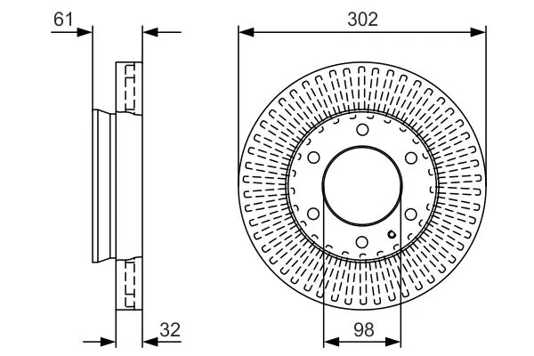 Bosch 0986479V32 ТОРМОЗНОЙ ДИСК ПЕРЕДНИЙ