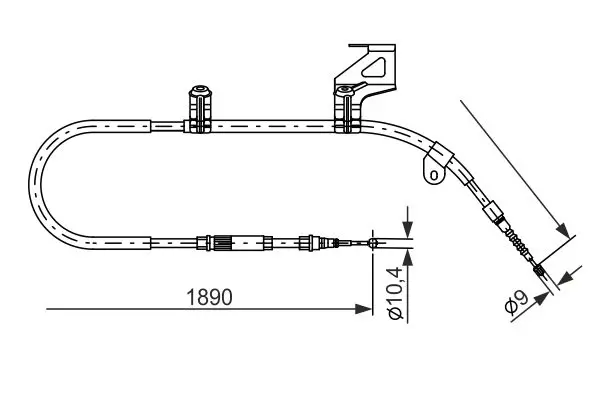 Bosch 1987477804 Трос ручного тормоза R