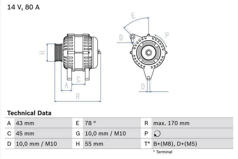 BOSCH 0986042081 Генератор
