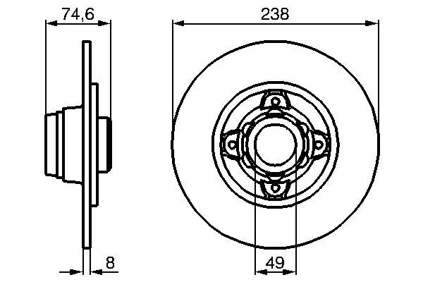 BOSCH 0986478557 Тормозной диск