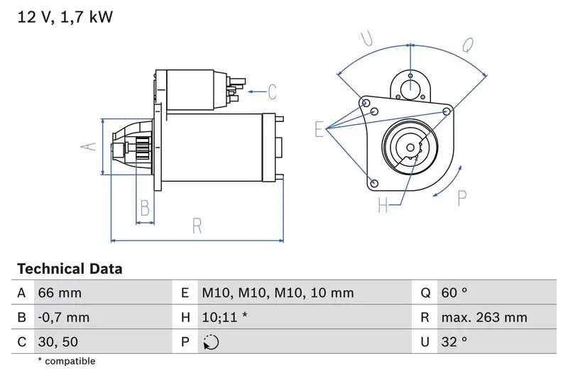 BOSCH 0986013200 Стартер