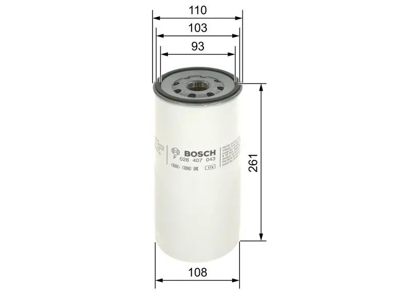BOSCH F026407043 Фильтр масляный F026407043