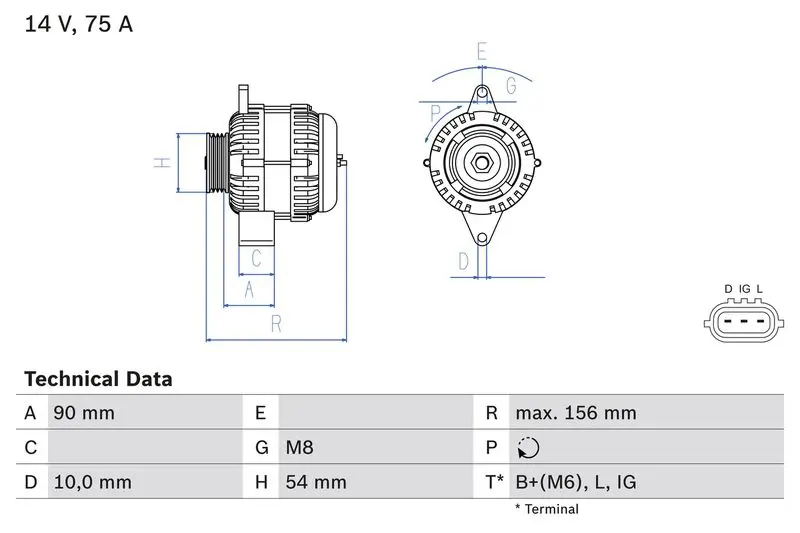 BOSCH 0986081950 Генератор