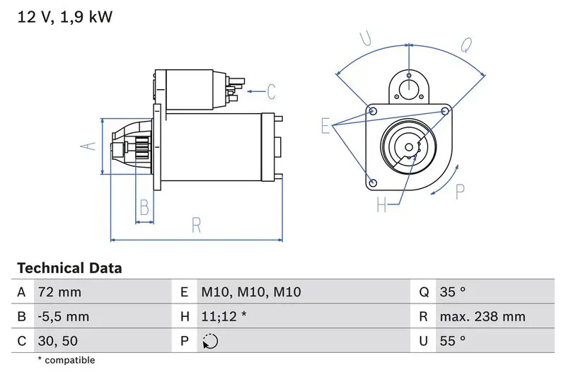 BOSCH 0986025470 Стартер
