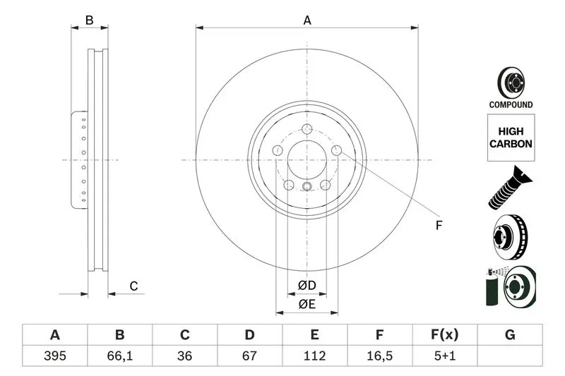 BOSCH 0986479H12 Тормозной диск