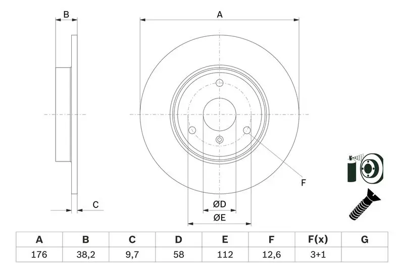 BOSCH 0986479E74 Тормозной диск