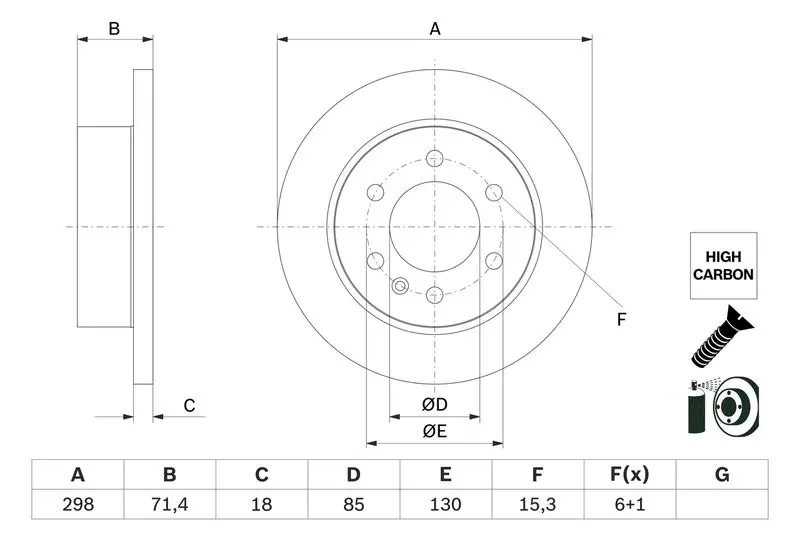 BOSCH 0986479H06 Тормозной диск