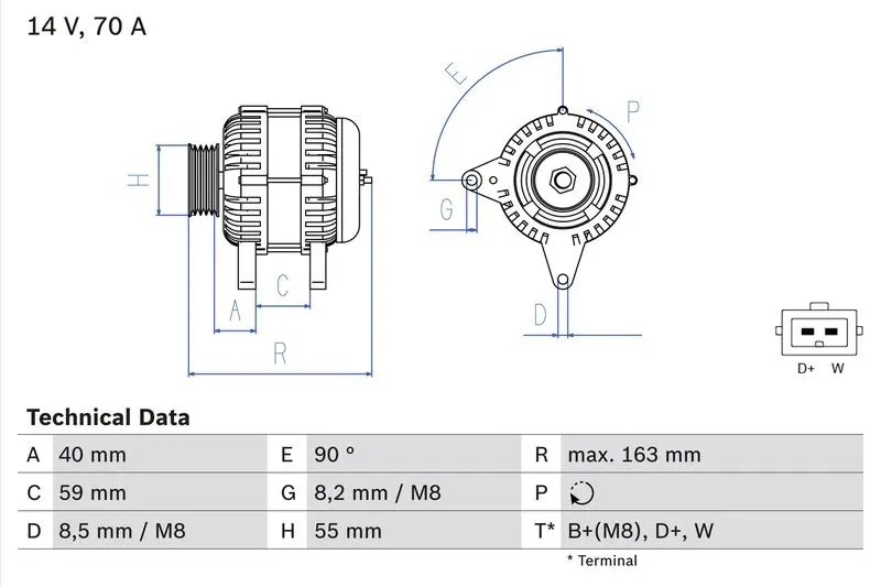BOSCH 0986038390 Генератор