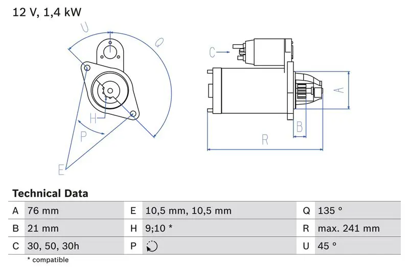 BOSCH 0986014840 Стартер