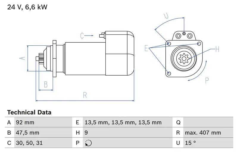 BOSCH 0986016520 Стартер