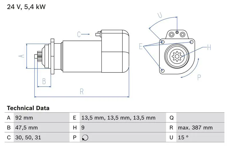 BOSCH 0986011570 Стартер