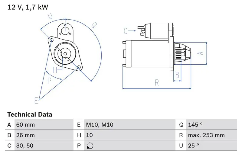 BOSCH 0986017890 Стартер