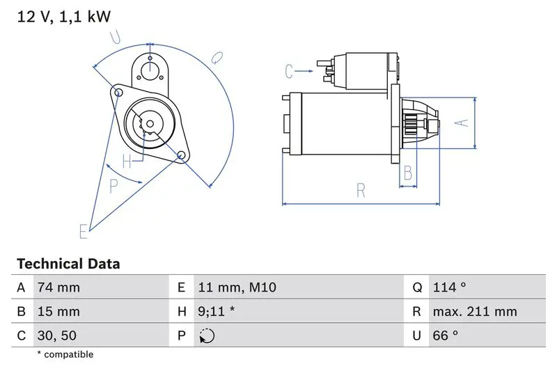 BOSCH 0986018480 Стартер