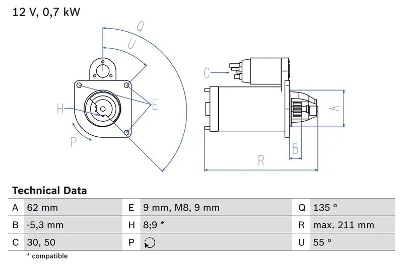BOSCH 0986017930 Стартер