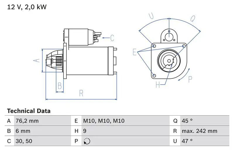 BOSCH 0986021820 Стартер